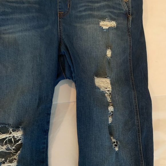 Torrid Blue Denim Distressed Women’s Overalls Size 16 - Picture 3 of 11